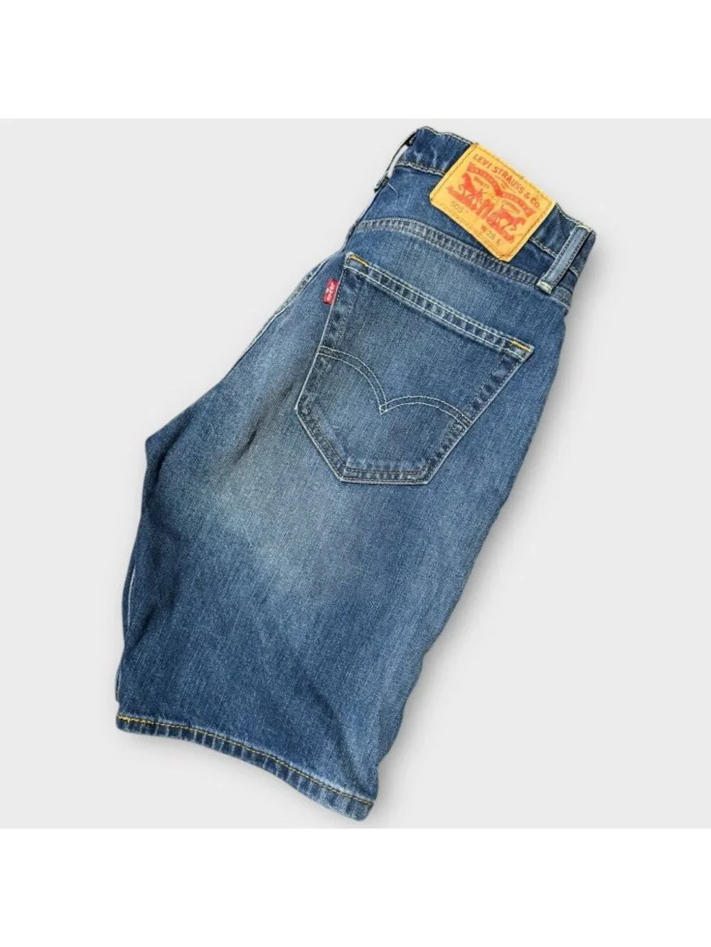 Levi's 505 Regular Fit Size 28 10” Inseam Blue Denim Jean Shorts Bermuda Shorts